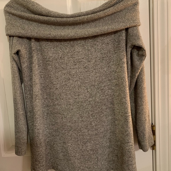 COA Grey Mock Off Shoulder Sweater - Picture 8 of 8